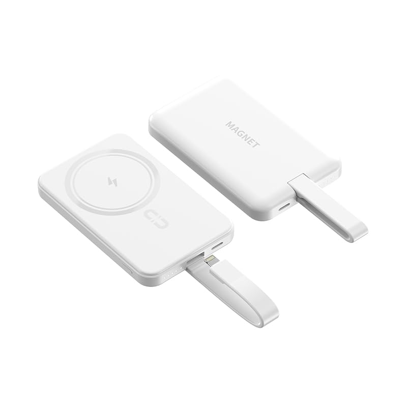 Batterie externe ergonomique compatible Mag-Safe | Chargeur rapide portable PD 22,5 W | Batterie externe magnétique sans fil compatible avec les séries Samsung/Huawei/Android/iPhone