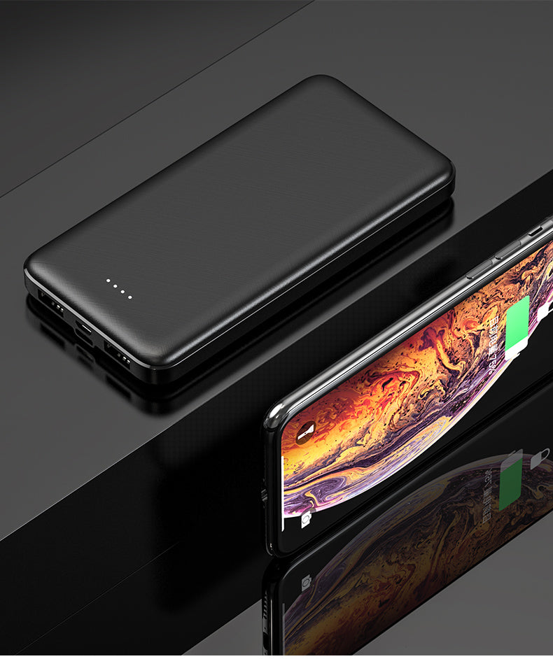 PYXISTIFY 10,000mAh Power Bank | Ultra-Compact Portable Charger | Type-C (In & Out), Dual USB-A Ports Output (Black Colour)