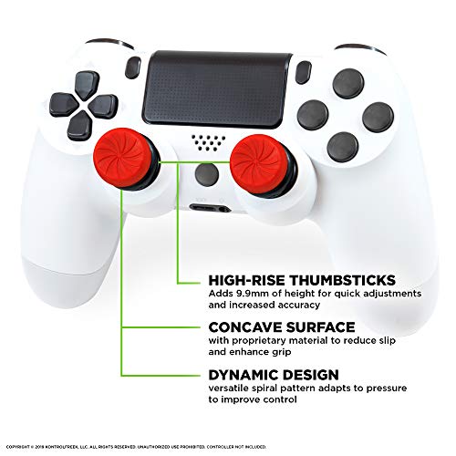 KontrolFreek FPS Freek Galaxy for Play Station 4 and Play Station 5 | Performance Thumbsticks | 1 High-Rise, 1 Mid-Rise | Red