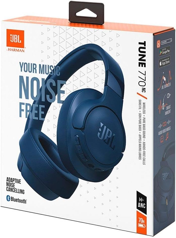 JBL Tune 770NC Wireless Over-Ear Headphones, with Adaptive Noise Cancelling, Bluetooth and 70 hours Battery Life