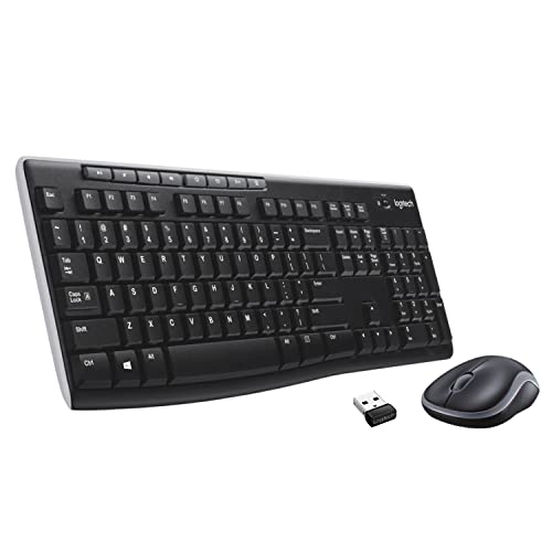 Logitech MK270 Wireless Keyboard and Mouse Combo for Windows, QWERTY Layout - Black