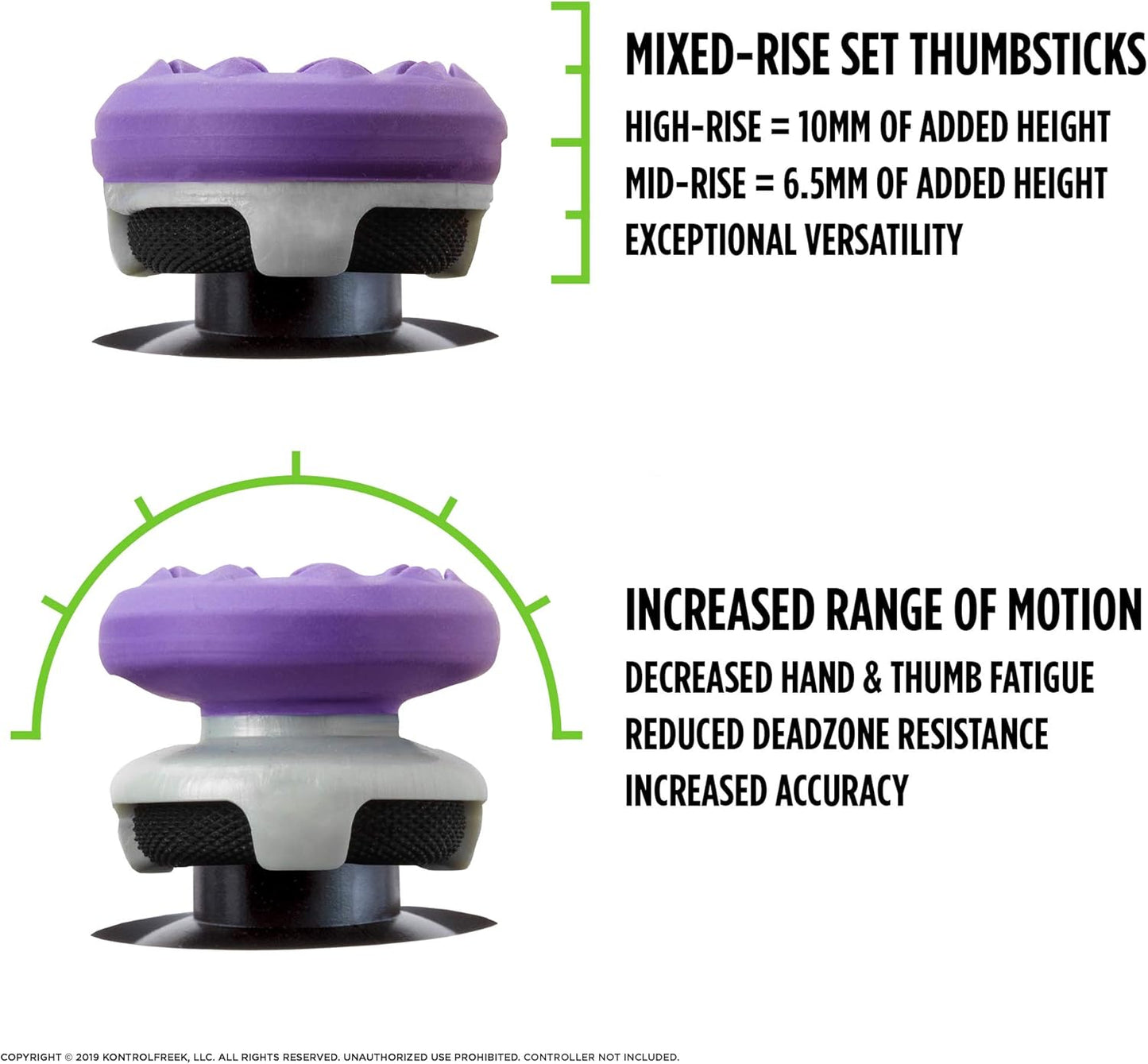 KontrolFreek FPS Freek Galaxy for Xbox One and Xbox Series X | 1 High-Rise, 1 Mid-Rise | 2 Performance Thumbsticks | Purple