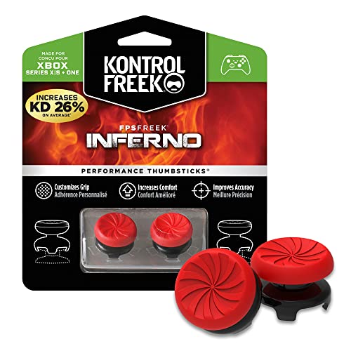KontrolFreek FPS Freek Inferno pour manette Xbox One et Xbox Series X - Joysticks haute performance - 2 concaves hautes
