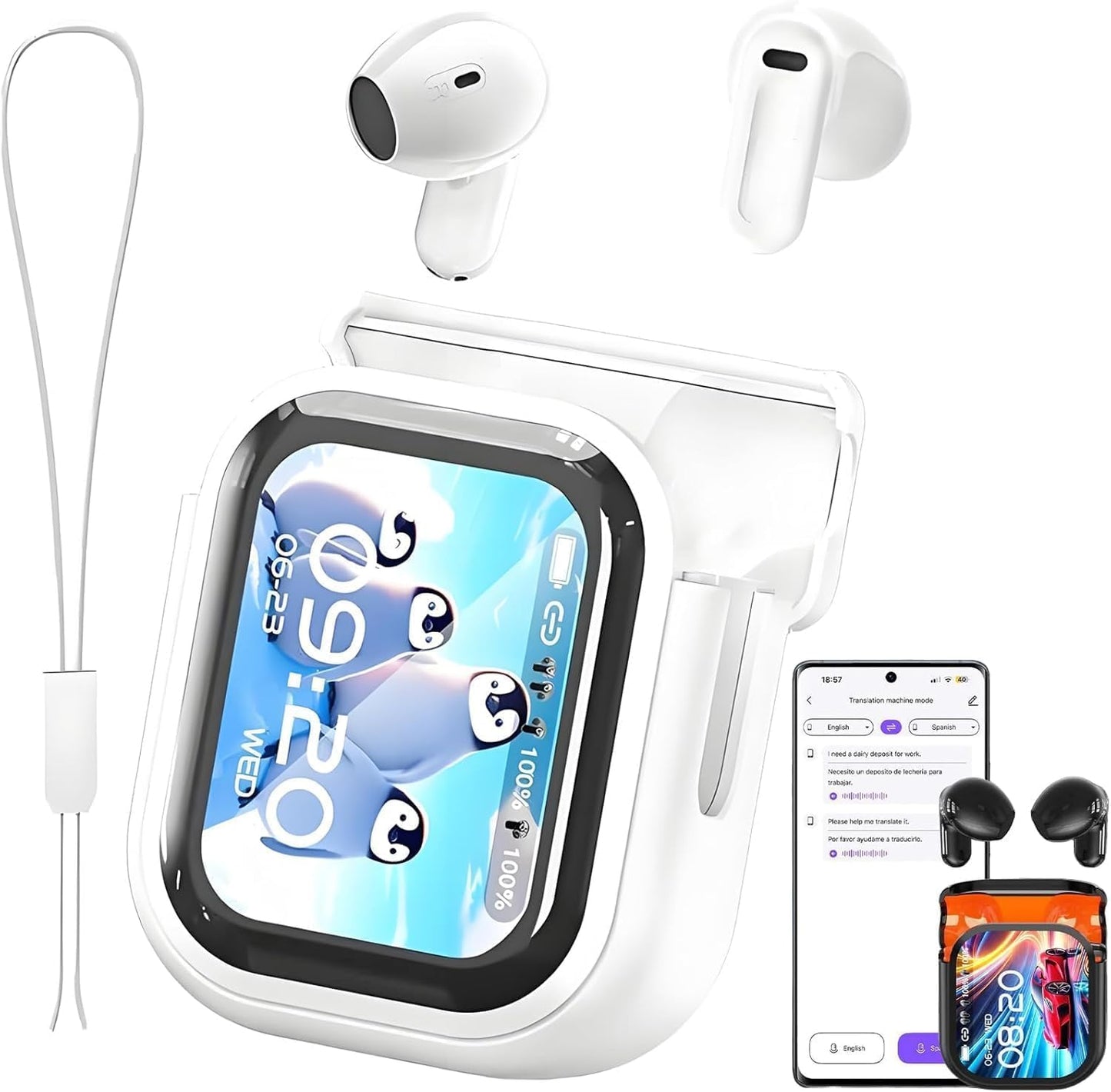 HTC NE20 Translation Earbuds - 2026 New AI 135 Language Translator Earbuds,Translate Ear Buds for Travel Learning