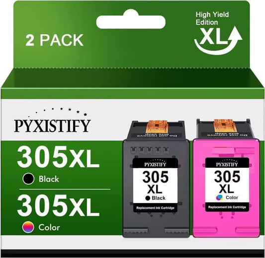 Cartouches d'encre PYXISTIFY 305XL de remplacement pour cartouches d'encre HP 305 noir et couleur 305 XL pour HP DeskJet 2320 2700 2710 2720 2722 2724 4100 4120 4130 Envy 6000 6010 6020 6030 6032 Pro 6400 6430 6432