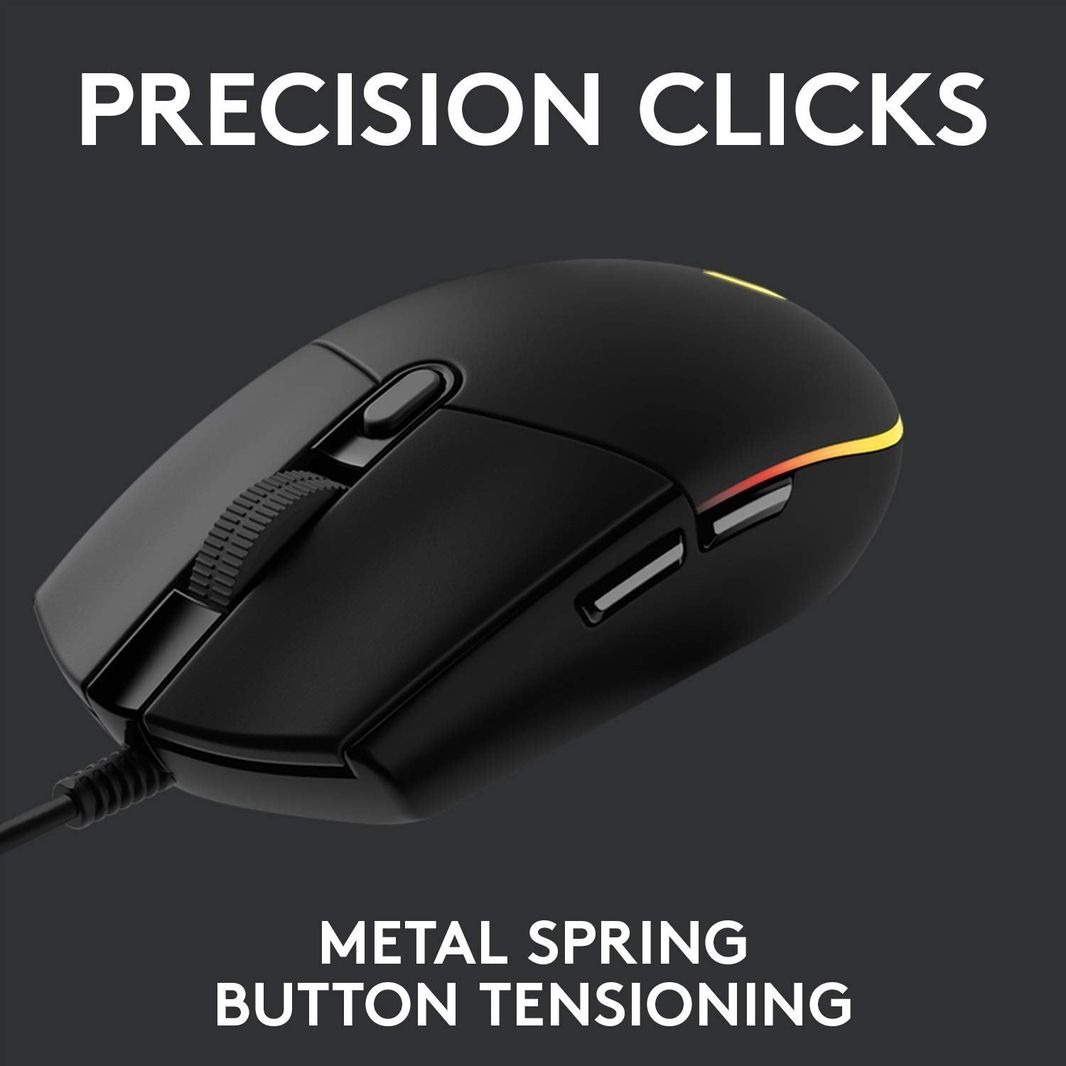 Logitech G102 Light Sync Gaming Mouse with Customizable RGB Lighting, 6 Programmable Buttons, Gaming Grade Sensor