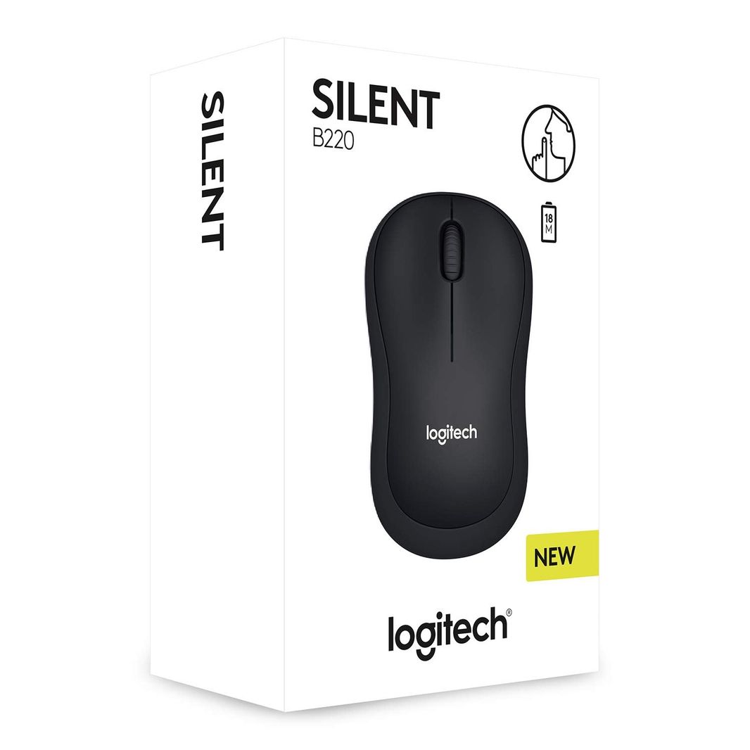 Logitech B220 SILENT Wireless Mouse, 2.4 GHz with USB Receiver, 1000 DPI Optical Tracking, 18-Month Battery