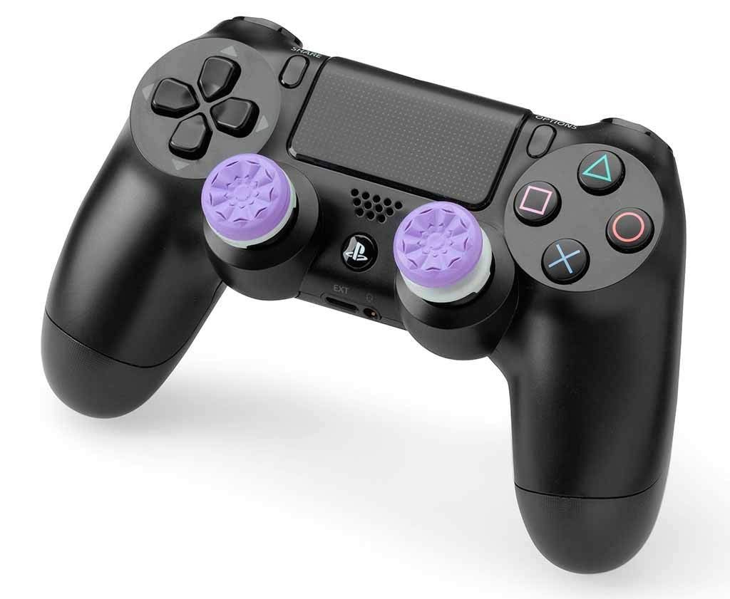 KontrolFreek FPS Freek Galaxy Purple for Play Station 4 and 5 | Performance Thumbsticks | 1 High-Rise, 1 Mid-Rise | Purple