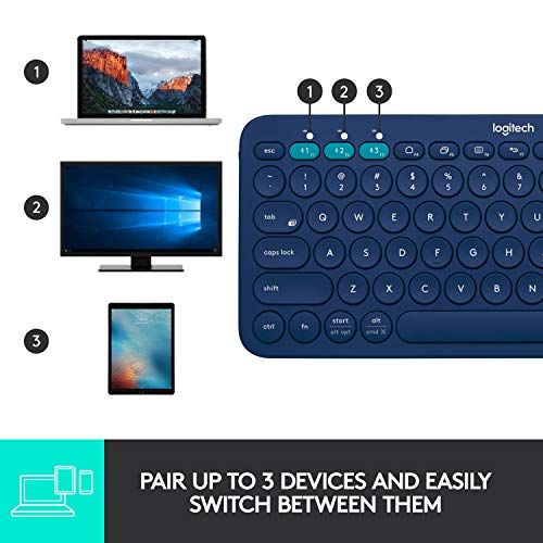 Logitech K380 Multi-Device Wireless Keyboard, Easy-Switch up to 3 Devices, Slim, Battery-PC 2 Years