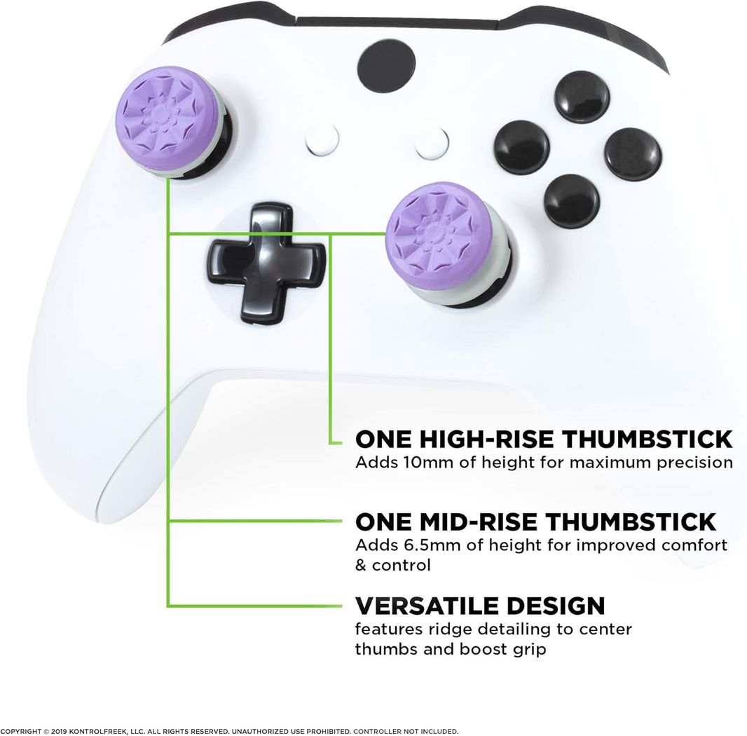 KontrolFreek FPS Freek Galaxy for Xbox One and Xbox Series X | 1 High-Rise, 1 Mid-Rise | 2 Performance Thumbsticks | Purple