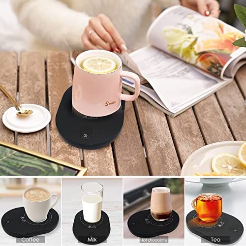 PYXISTIFY Coffee Mug Warmer – Electric Coaster with 5 Temp Gears up to 203 ℉ (95 ℃) – 12 hrs Auto Shutoff