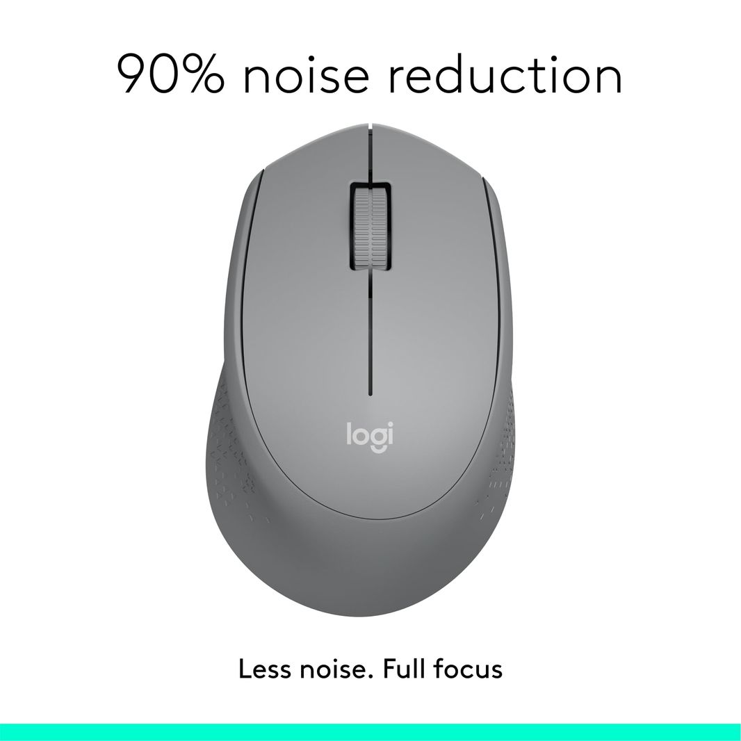 Logitech M330 SILENT PLUS Wireless Mouse, 2.4GHz with USB Nano Receiver, 1000 DPI Optical Tracking, 2-year Battery Life