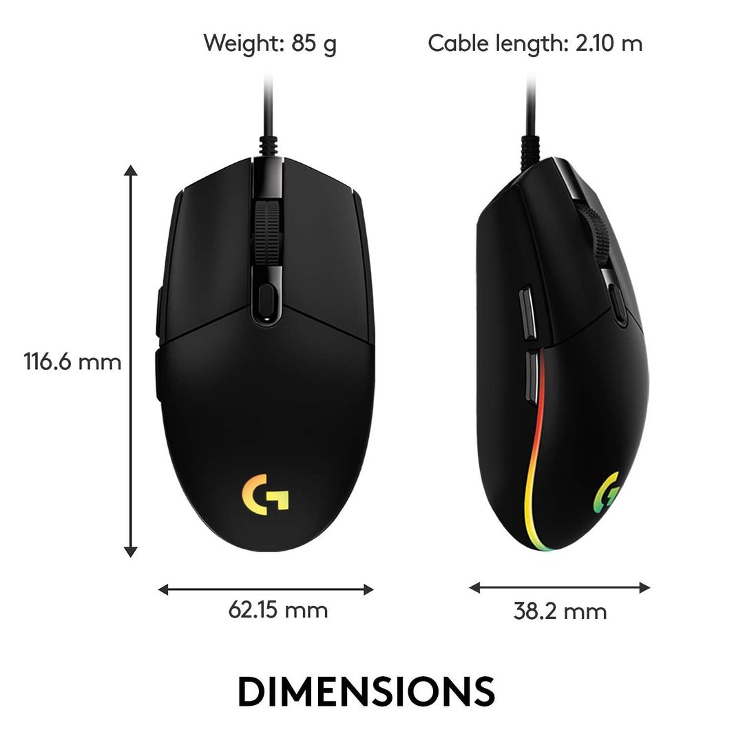 Logitech G102 Light Sync Gaming Mouse with Customizable RGB Lighting, 6 Programmable Buttons, Gaming Grade Sensor