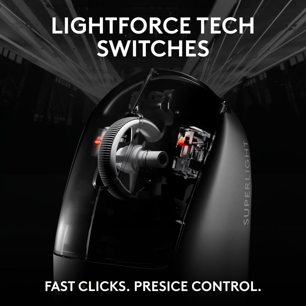 Logitech G PRO Wireless Gaming Mouse, HERO 25K Sensor, 25,600 DPI, RGB, Ultra Lightweight, 4-8  - Black