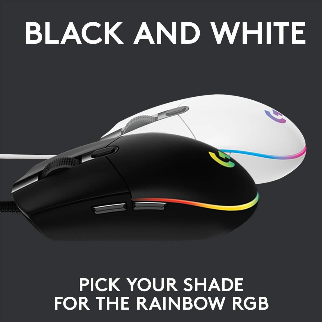 Logitech G102 Light Sync Gaming Mouse with Customizable RGB Lighting, 6 Programmable Buttons, Gaming Grade Sensor
