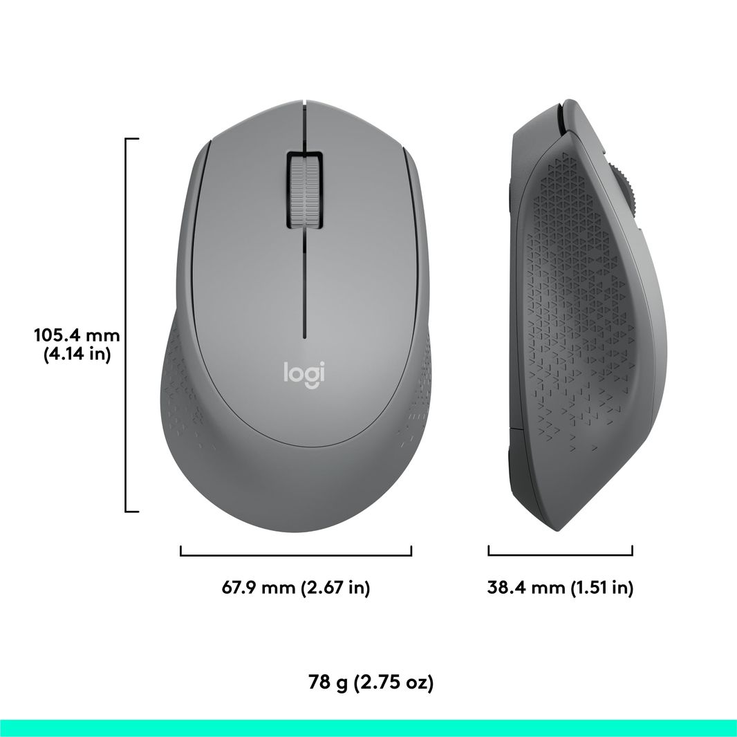 Logitech M330 SILENT PLUS Wireless Mouse, 2.4GHz with USB Nano Receiver, 1000 DPI Optical Tracking, 2-year Battery Life