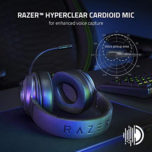 Razer Kraken V3 X Gaming Headset: 7.1 Surround Sound - Triforce 40mm Drivers - HyperClear Bendable Cardioid Mic