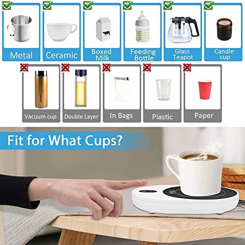 PYXISTIFY Coffee Mug Warmer – Electric Coaster with 5 Temp Gears up to 203 ℉ (95 ℃) – 12 hrs Auto Shutoff