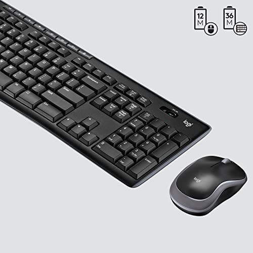 Logitech MK270 US Layout Wireless Keyboard and Mouse Combo for Windows, QWERTY Layout - Black