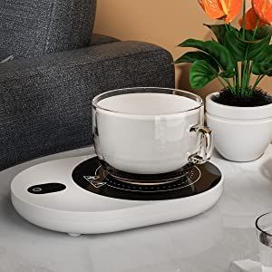PYXISTIFY Coffee Mug Warmer – Electric Coaster with 5 Temp Gears up to 203 ℉ (95 ℃) – 12 hrs Auto Shutoff