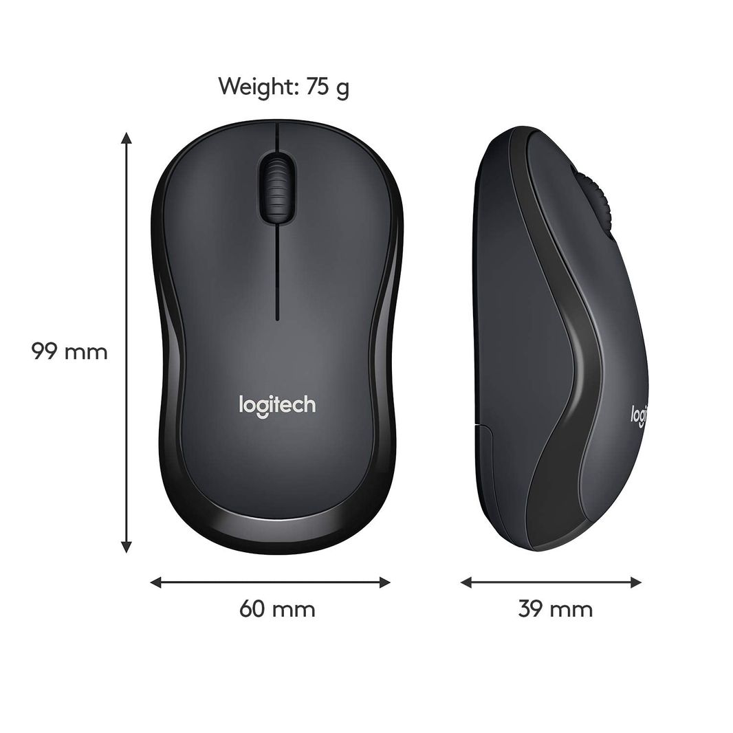 Logitech B220 SILENT Wireless Mouse, 2.4 GHz with USB Receiver, 1000 DPI Optical Tracking, 18-Month Battery