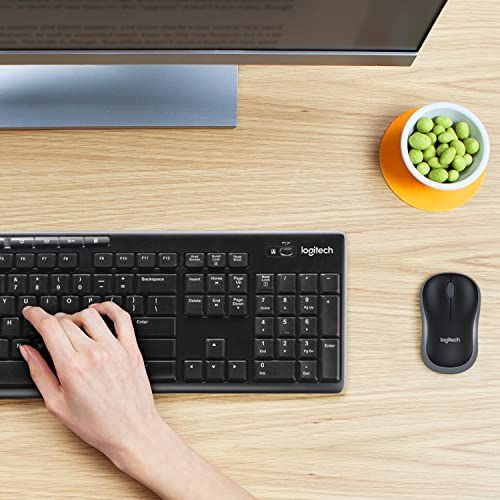 Logitech MK270 US Layout Wireless Keyboard and Mouse Combo for Windows, QWERTY Layout - Black