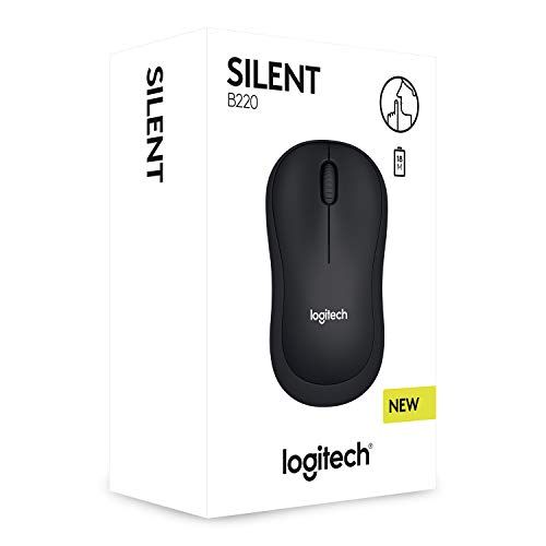 Logitech B220 SILENT Wireless Mouse, 2.4 GHz with USB Receiver, 1000 DPI Optical Tracking, 18-Month Battery