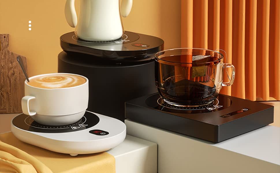 PYXISTIFY Coffee Mug Warmer – Electric Coaster with 5 Temp Gears up to 203 ℉ (95 ℃) – 12 hrs Auto Shutoff
