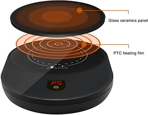 PYXISTIFY Coffee Mug Warmer – Electric Coaster with 5 Temp Gears up to 203 ℉ (95 ℃) – 12 hrs Auto Shutoff