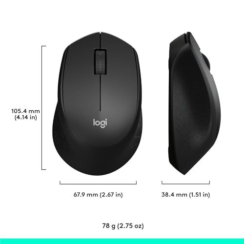 Logitech M330 SILENT PLUS Wireless Mouse, 2.4GHz with USB Nano Receiver, 1000 DPI Optical Tracking, 2-year Battery Life