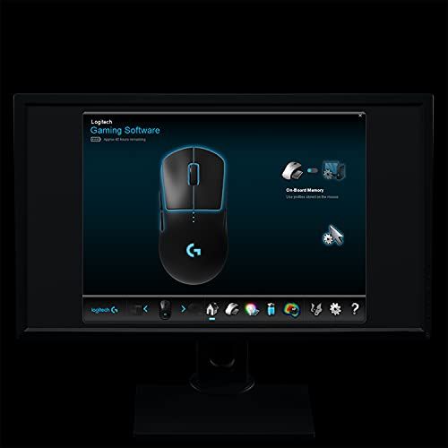 Logitech G PRO Wireless Gaming Mouse, HERO 25K Sensor, 25,600 DPI, RGB, Ultra Lightweight, 4-8  - Black
