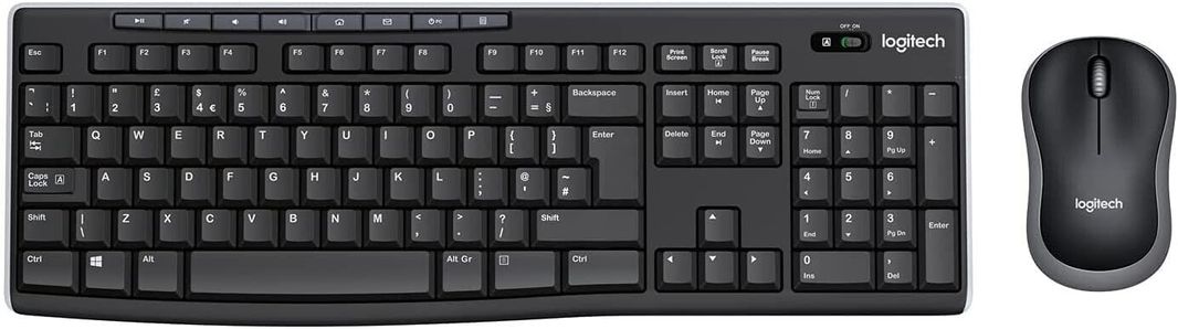 Logitech MK270 US Layout Wireless Keyboard and Mouse Combo for Windows, QWERTY Layout - Black