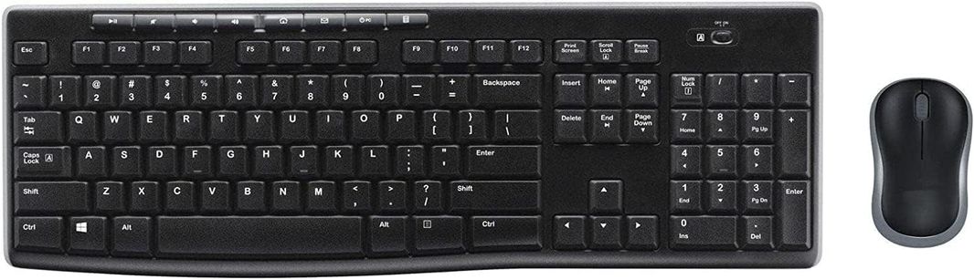 Logitech MK270 US Layout Wireless Keyboard and Mouse Combo for Windows, QWERTY Layout - Black