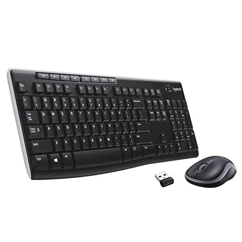 Logitech MK270 US Layout Wireless Keyboard and Mouse Combo for Windows, QWERTY Layout - Black