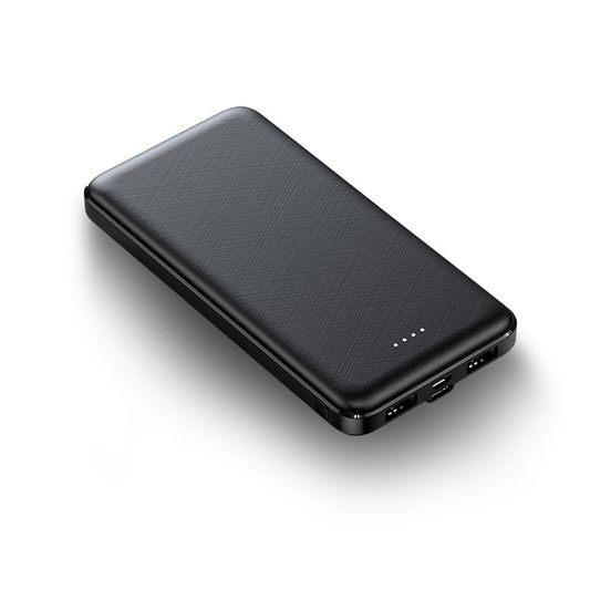 PYXISTIFY 10,000mAh Power Bank | Ultra-Compact Portable Charger | Type-C (In & Out), Dual USB-A Ports Output (Black Colour)