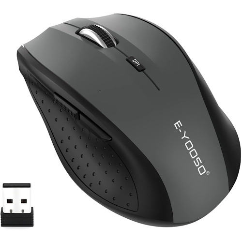 E-YOOSO Wireless Mouse for Laptop, Portable Optical Computer Mouse, 18 Months Battery Life for Chromebook Windows Mac